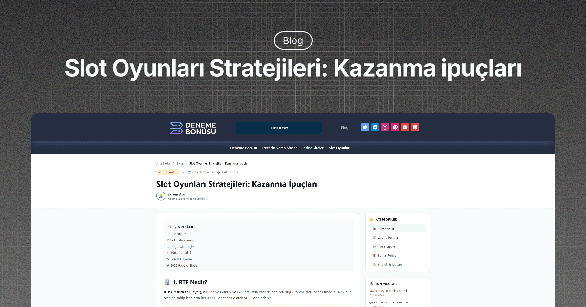 Slot Oyunları Stratejileri: Kapsamlı Rehber